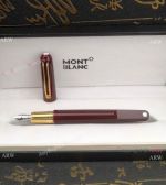 AAA Replica Mont blanc M Yellow Gold Clip & Red Fountain Pen